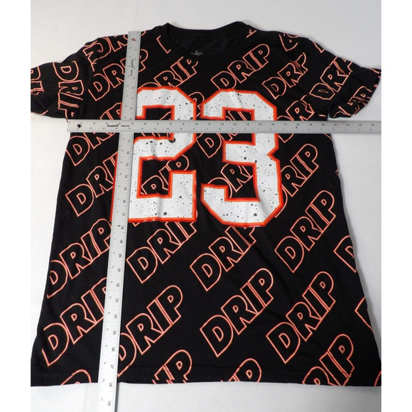 Vibes Tee Shirt Large Drip 23 Black AOP Graphic Sneaker Tee Streetwear Hip Hop - Picture 5 of 9